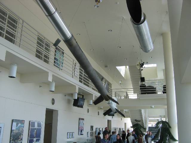 25-LASP-Rockets Rockets on display in the lobby of LASP