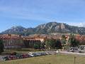 01-UniversityOfColorado The campus of the University of Colorado at Boulder, with the Flatiron Ranges making for a picturesque setting