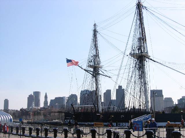 005-Constitution USS Constitution, with the Boston skyline visible in the background