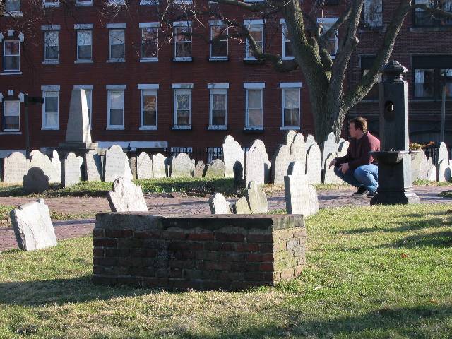 051-Ben-CoppsHill Ben taking a look at some of the old, old tombstones