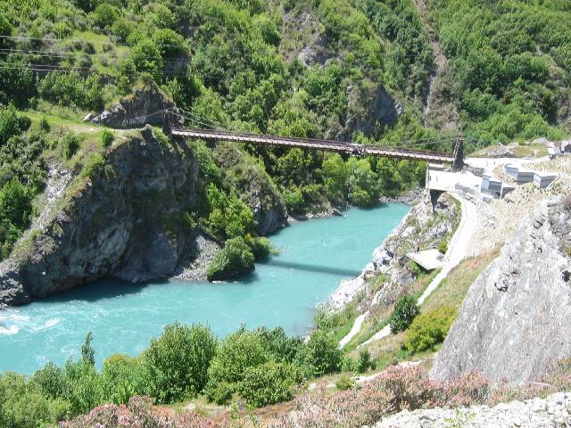 08-BungyBridge AJ Hackett Bungy Bridge over the Kawarau River, where the bungy jump was invented