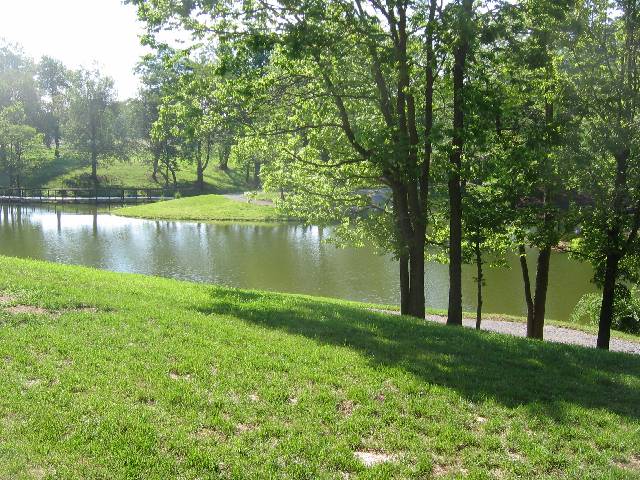 108-Lake A small lake on the grounds of the Creation Museum ... some of their plans call for eventually building a life-size version of Noah's Ark somewhere on the other side of the lake