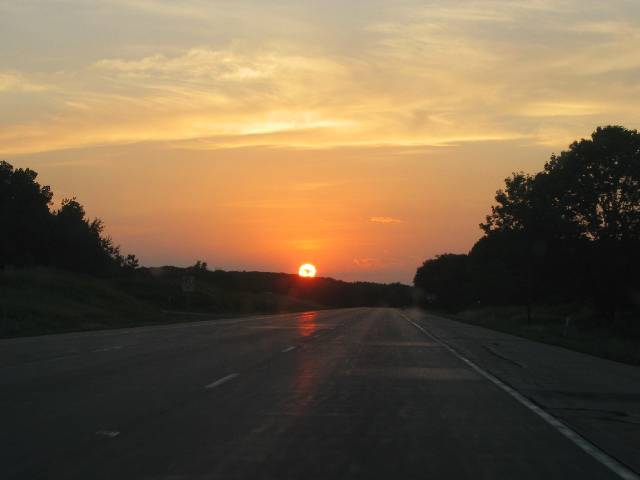 157-WisconsinSunset It was a long drive back from Cincinnati to northwestern Wisconsin, but at least we made it past Madison by sunset