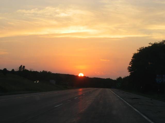 158-I94Sunset Wisconsin sunset along I-94